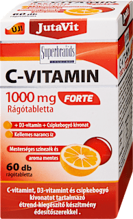 C 1000mg forrte + D3 2000NE + csipkebogyó rágótabletta JutaVit