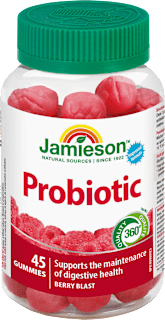 Gumené pastilky Probiotic malina Jamieson