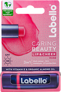 CARING BEAUTY 3IN1 balzam za usne i obraze - ROSE, SPF30 labello
