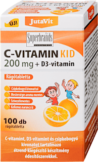 C-vitamin 200mg + D3 vitamin rágótabletta gyerekeknek JutaVit