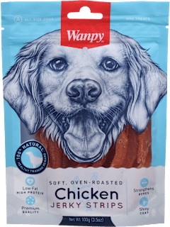 Dopolnilna hrana za pse Chicken Jerky Strips  Wanpy