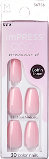 imPRESS COLOR samoljepljivi umjetni nokti Coffin Shape - Pink Dream KISS