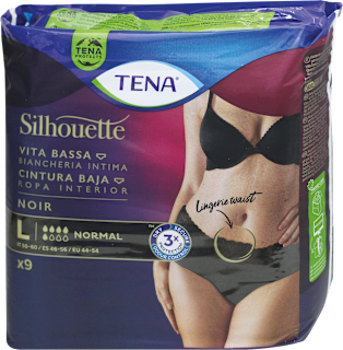 Mutandine assorbenti Silhouette normal nere taglia L  TENA