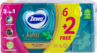 Softis MENTHOL BREEZE papirne maramice, 4-slojne, mentol Zewa