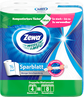 Küchenrolle Wisch&Weg Sparblatt Riesenrolle (4x148 Blatt) Zewa