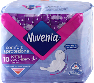  Assorbenti comfort e protezione sottile goodnight+ con ali Nuvenia