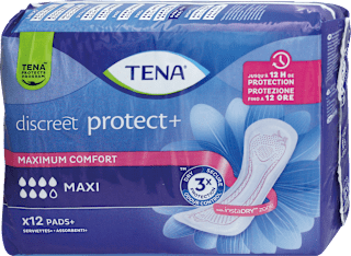 Assorbenti discreet protect+ maxi per incontinenza TENA