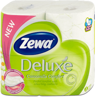 Hârtie igienică Albă cu Mușețel Deluxe Zewa