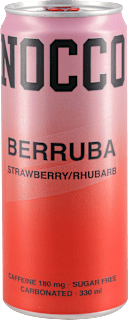BERRUBA STRAWBERRY/ RHUBARB osvežavajući bezalkoholni napitak sa kofeinom, sa zaslađivačem NOCCO