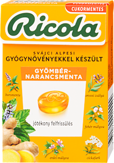 Gyömbér-Narancsment gyógynövényes cukorka Ricola