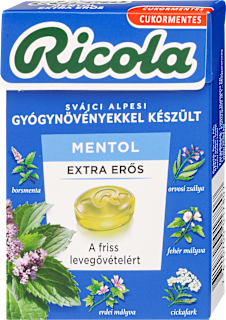 Extra mentol gyógynövény cukorka Ricola