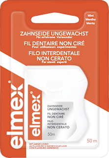 Filo interdentale non cerato con fluoro amminico elmex