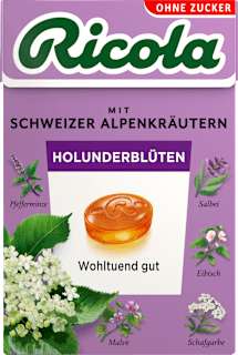 Bonbons Schweizer Alpenkräuter Holunderblüten zuckerfrei Ricola