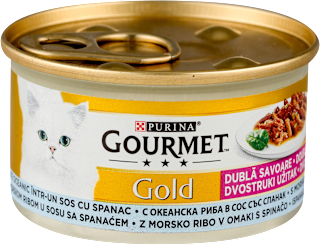 Gold pašteta za odrasle mačke u konzervi - morska riba i spanać Purina Gourmet