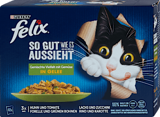 Nassfutter Katze So gut wie es aussieht Katzenfutter Gemischte Vielfalt & Gemüse Felix
