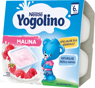 Deser mleczny malina Yogolino, po 6 miesiącu (4 x 100 g) Nestlé