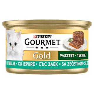 Pasztet z kawałkami królika dla kotów dorosłych Purina Gourmet
