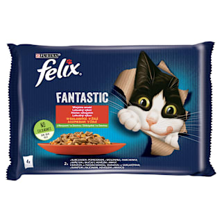Karma mokra dla kotów dorosłych, mięso z warzywami (4x85g) Felix