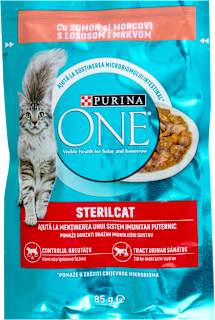 STERILCAT kompletna hrana za odrasle mačke, ukus lososa i šargarepe PURINA ONE