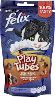 Przekąski dla kotów dorosłych, kurczak i wątróbka Play Tubes Felix