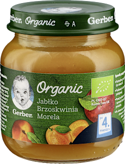 Deserek jabłko, brzoskwinia morela  Gerber Organic