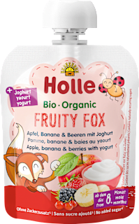 Quetschie Fruity Fox Apfel, Banane & Beeren mit Joghurt, ab dem 8.Monat Holle