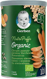 Snack od pšenice i zobi s mrkvom i narančom Gerber Organic