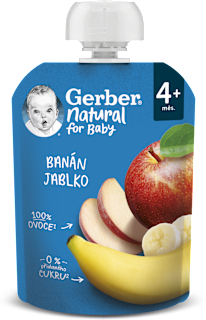 natural příkrm v sáčku banán-jablko Gerber