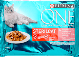 Sterilcat lazaccal és répával nedves macskaeledel sterilizált macskák számára  PURINA ONE
