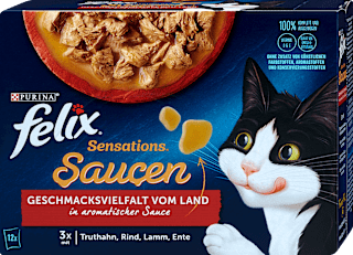 Nassfutter Katze Sensations Saucen Geschmacksvielfalt vom Land Felix