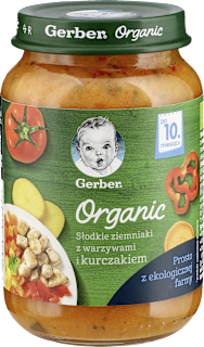 Obiadek słodkie zmieniaki z warzywami i kurczakiem Gerber Organic