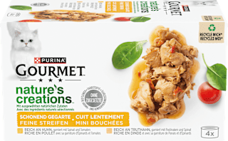 Nassfutter Katze mit Huhn & Truthahn, nature's creations, Multipack (4x85 g) Purina Gourmet