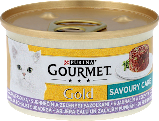 Mokra karma dla kotów dorosłych Savoury Cake, jagnięcina i zieloną fasolą Purina Gourmet