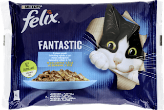 Mokra karma dla kota Fantastic, w galaretce, saszetka, (4x85g) Felix