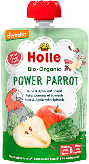 Био пюре Power Parrot с круша, ябълка и спанак 6м+ Holle