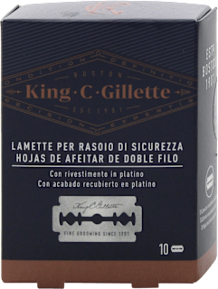 Lamette di ricambio per rasoio di sicurezza King. C. Gillette
