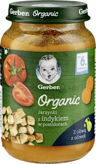 Obiadek jarzynki z indykiem w pomidorach Gerber Organic