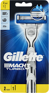 Maszynka do golenia z wymiennymi ostrzam MACH3 TURBO + 2 wkłady Gillette