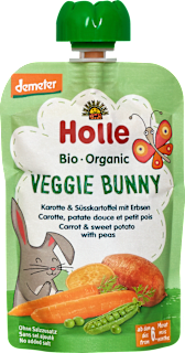 Quetschie Veggie Bunny Karotte, Süßkartoffel mit Erbsen ab dem 6. Monat Holle