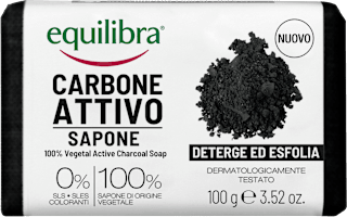 Sapone solido 100% vegetale detox con carbone attivo equilibra