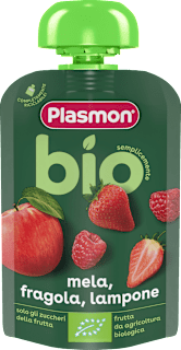 Purea di frutta-mela fragola e lampone BIO  Plasmon