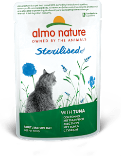 Sterilised cibo umido per gatti con tonno  almo nature