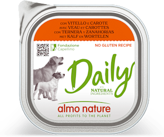 Cibo per cani Daily con vitello e carote almo nature