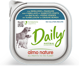 Cibo per cani Daily con merluzzo e fagiolini almo nature