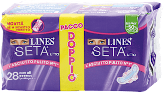 Assorbenti Seta Ultra con ali pacco doppio LINES