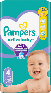 Plienky veľkosť 4 (9 - 14 kg) Pampers active baby