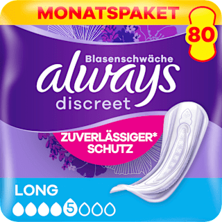 discreet Einlagen Inkontinenz Long Vorteilspack (8x10 St) always