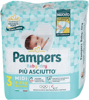 Pannolini Baby-dry taglia 3 midi (4-9 kg) Pampers