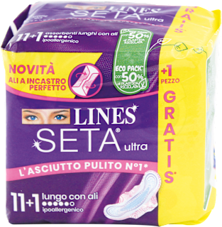 Assorbenti Seta Ultra Lungo con ali LINES