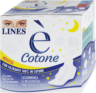 Assorbenti è Cotone notte con ali LINES